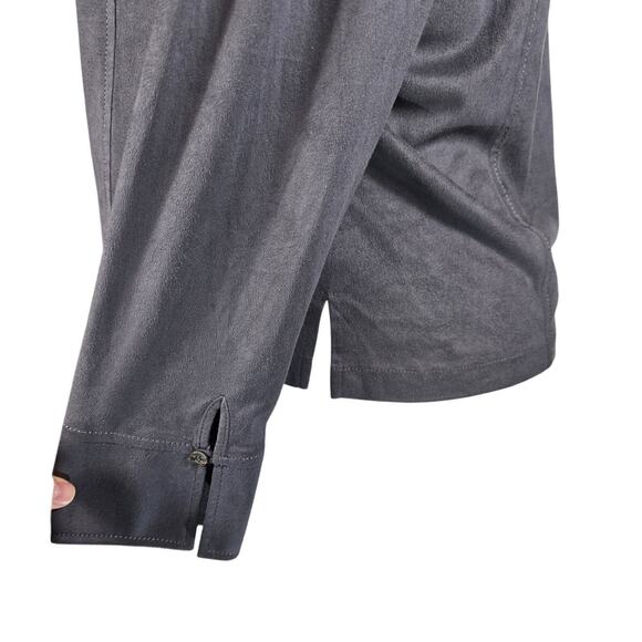 J.Jill Gray Super Soft Button Closure Long Sleeve Business Casual Blouse 16 - Picture 2 of 5